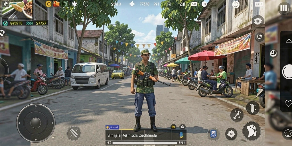 Tampilan grafik yang menakjubkan dari gameplay 2757.