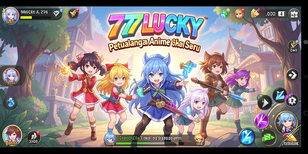 Tangkapan layar 777LUCKY menampilkan aksi karakter anime dalam pertempuran seru.
