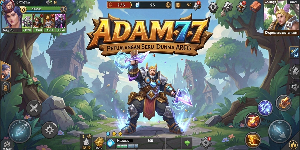 Menampilkan aksi pertarungan seru dalam ADAM77 di dunia ARPG.