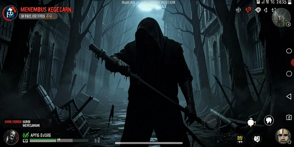 Screenshot gameplay API66 menampilkan suasana horor yang mendalam.