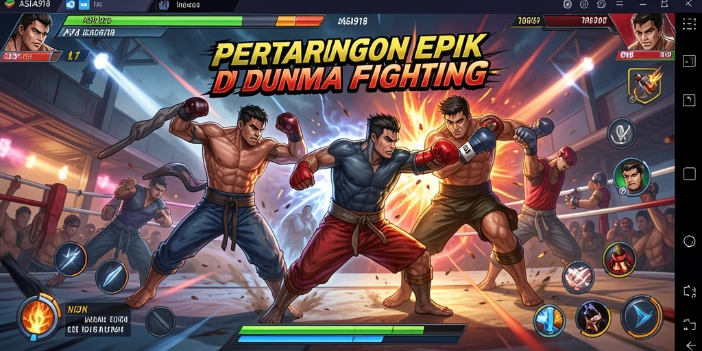 Tangkapan layar game Fighting ASIA918 dengan aksi pertarungan mendebarkan.