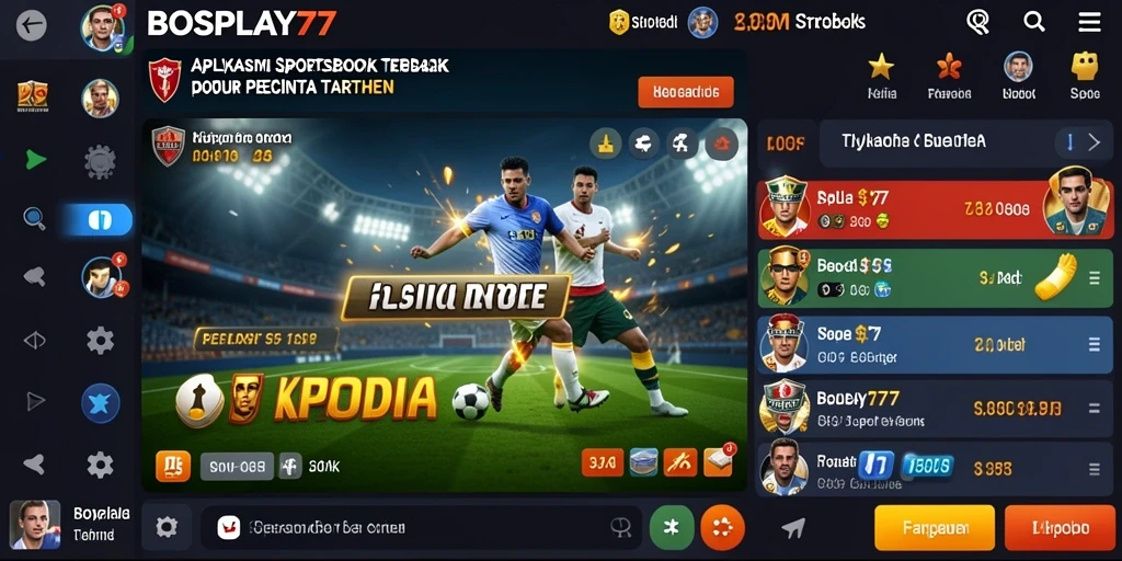 Tampilan antarmuka pengguna BOSPLAY77 yang menarik dan informatif.