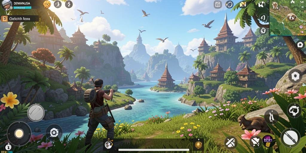 Tampilan gameplay DEWANUSA yang menakjubkan dalam dunia terbuka.