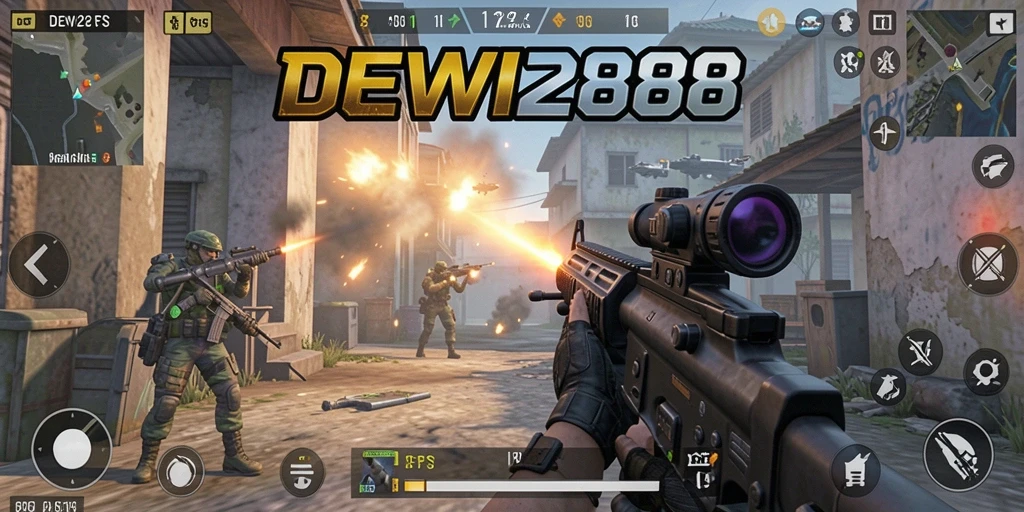 Tampilan gameplay menarik dalam DEWI288 dengan aksi tembak-menembak yang seru.