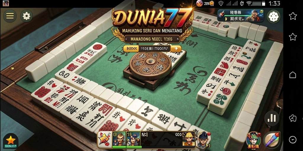 Tampilan permainan Mahjong yang menarik dari DUNIA77.