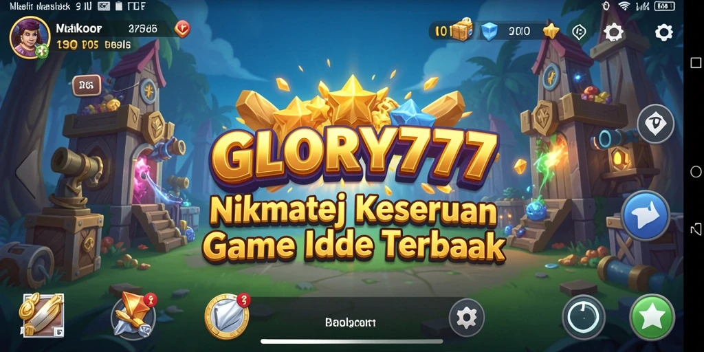 Screenshot gameplay GLORY777 menampilkan karakter dalam aksi pengumpulan sumber daya.