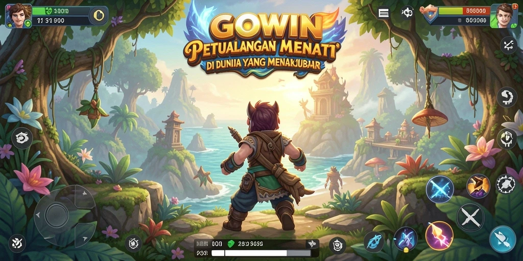 Tampilan gameplay menakjubkan dari GOWIN yang penuh aksi petualangan.
