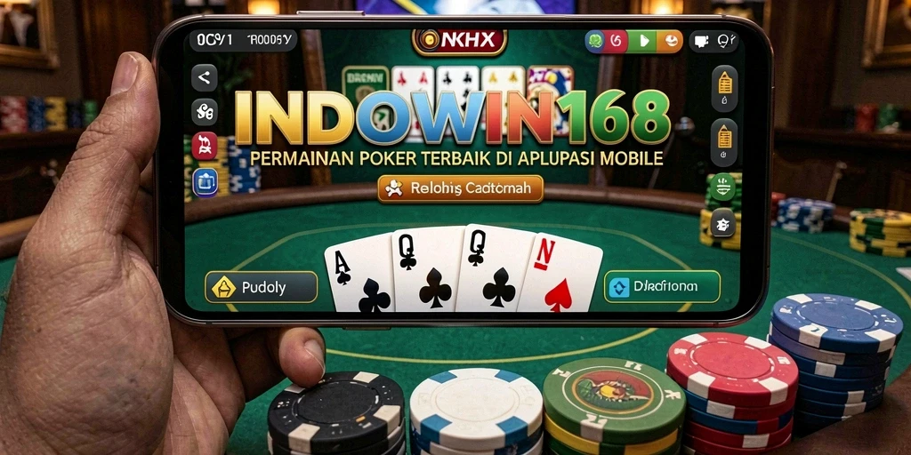Tangkapan layar gameplay INDOWIN168 menampilkan suasana permainan poker yang mendebarkan.