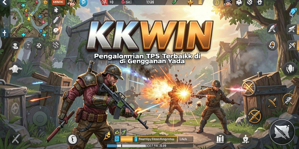 Screenshot KKWIN menunjukkan aksi tembak-menembak yang intens dan grafis menawan.