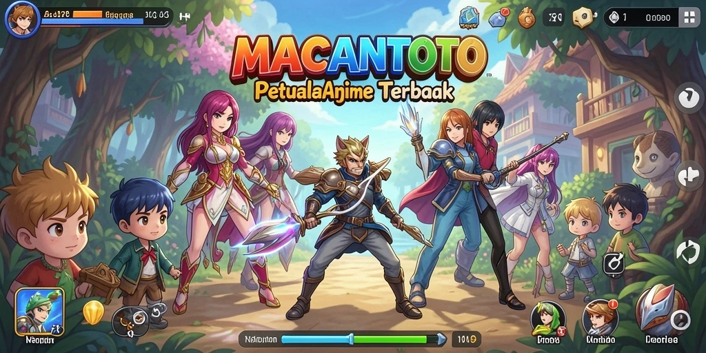 Tampilan gameplay seru dalam MACANTOTO dengan karakter Anime yang ikonik.