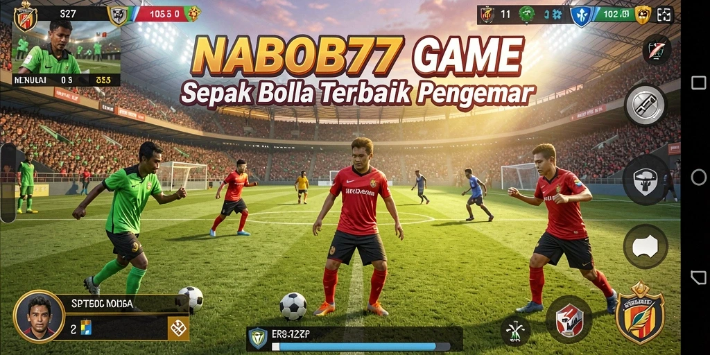 Gameplay seru dengan aksi sepak bola yang mendebarkan.