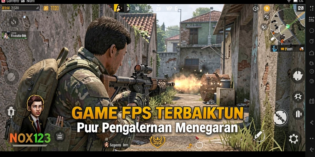 Tangkapan layar gameplay NOX123 menampilkan aksi pertempuran yang mendebarkan.