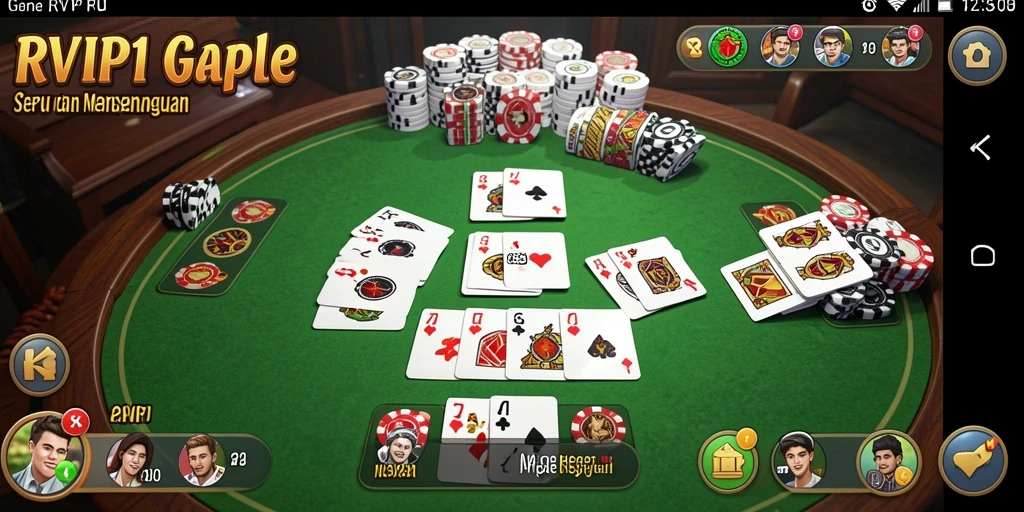 Screenshot gameplay RVIP1 menampilkan aksi seru permainan Gaple.