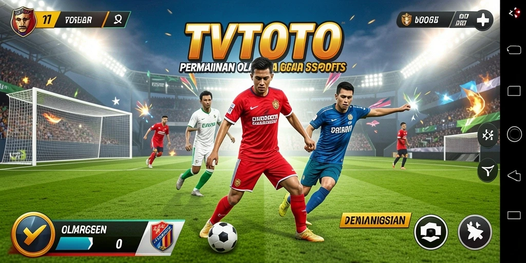 Tampilan gameplay seru dari TVTOTO yang menunjukan aksi olahraga yang mendebarkan.