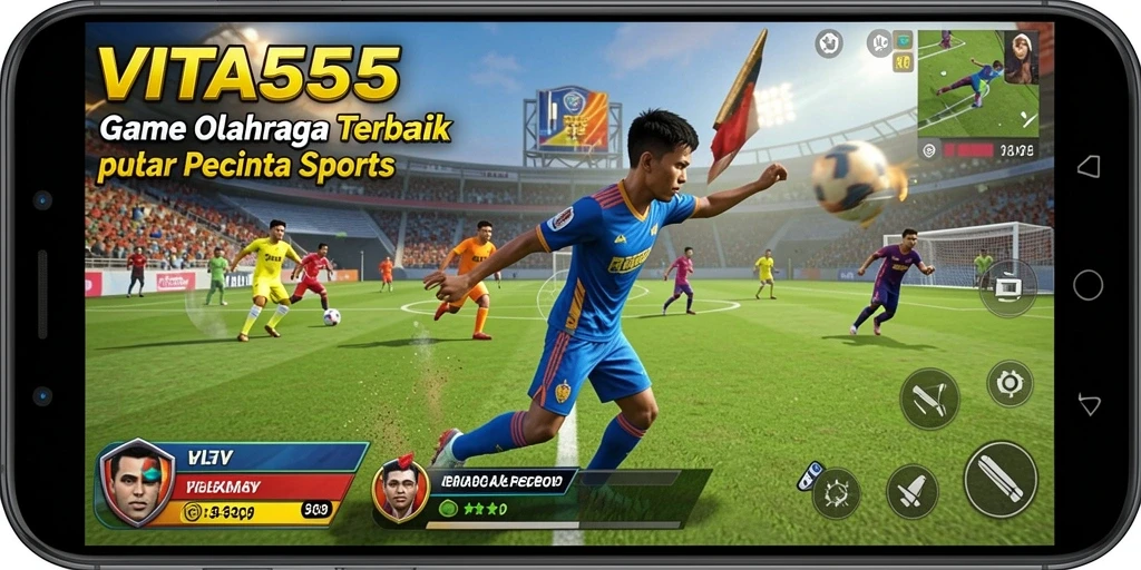 Screenshot gameplay olahraga VITA555 yang menampilkan aksi mendebarkan.